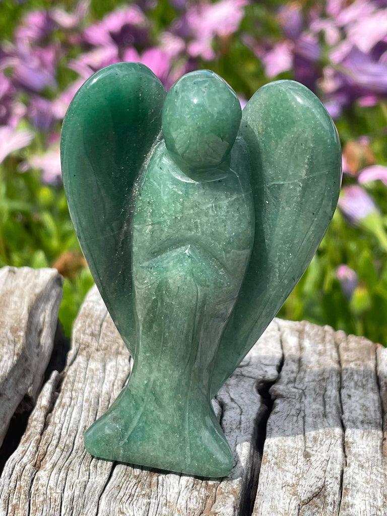 Green Aventurine Angel Carving 7.5cm - Love. Growth. Fortune.