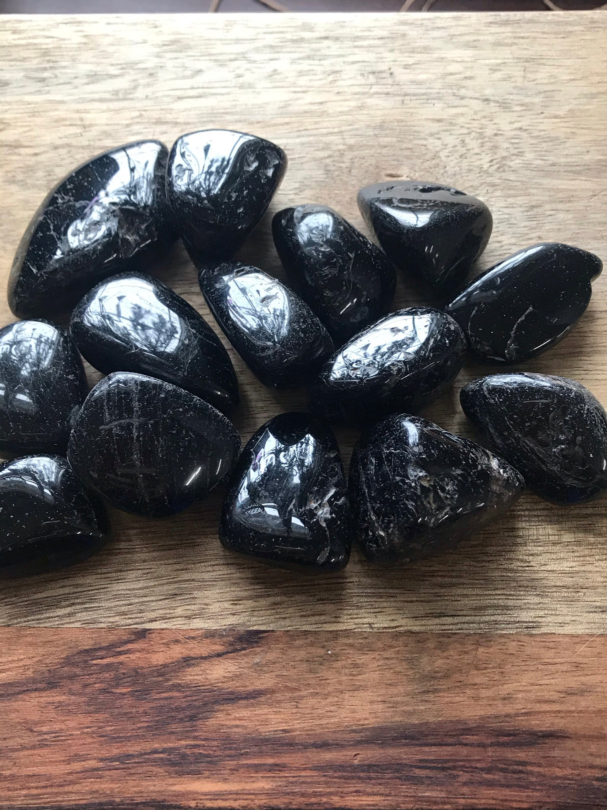 Large Black Tourmaline tumbled stone — crystal of powerful protection, grounding, and energy cleansing.
