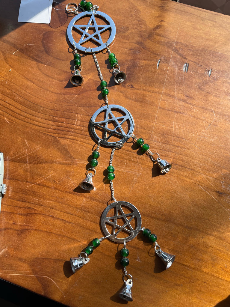 Pentacle Chrome hanging with 6 Bells 60cm