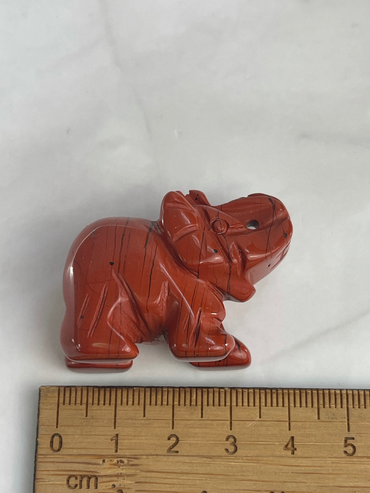 Red Jasper - Elephant Carving