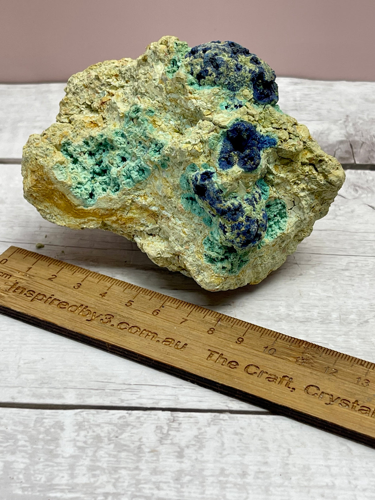 Azurite & Malachite on Dolomite Sandstone – Rare Australian Copper Mineral | 335g Collector’s Specimen