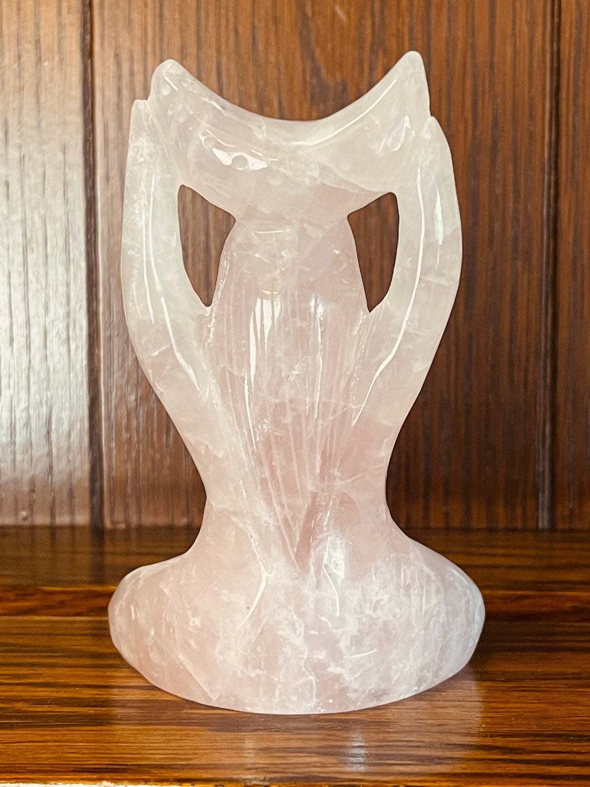 Rose Quartz Goddess Carving 262g - 10.5cm - Love. Peace. Altar.