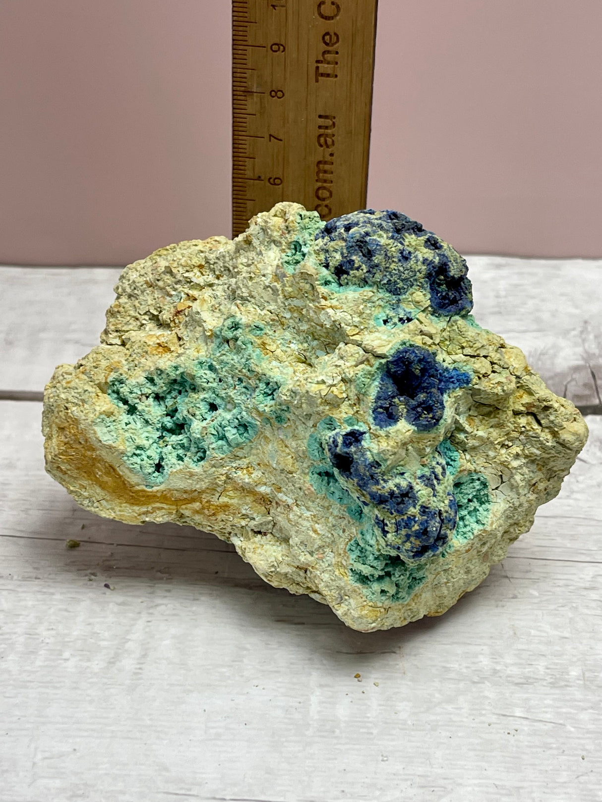 Azurite & Malachite on Dolomite Sandstone – Rare Australian Copper Mineral | 335g Collector’s Specimen