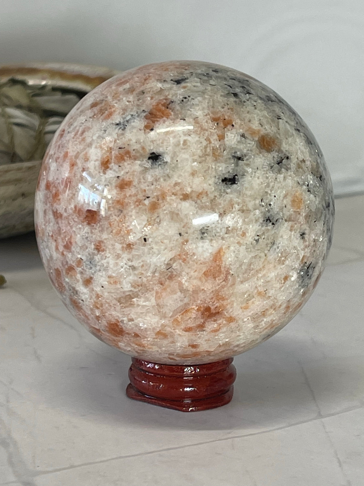 Sunstone Sphere 8.5cm - "I am filled with vibrations of love, light, and joy."