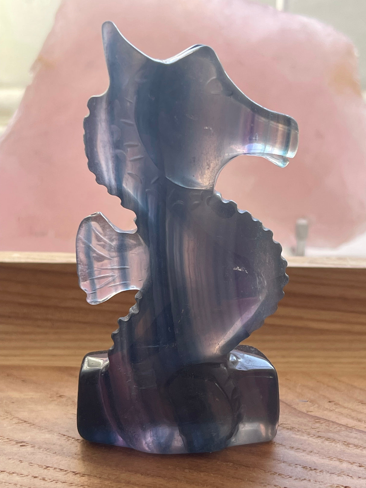 Fluorite Seahorse Carving - Good Luck. Opportunity.