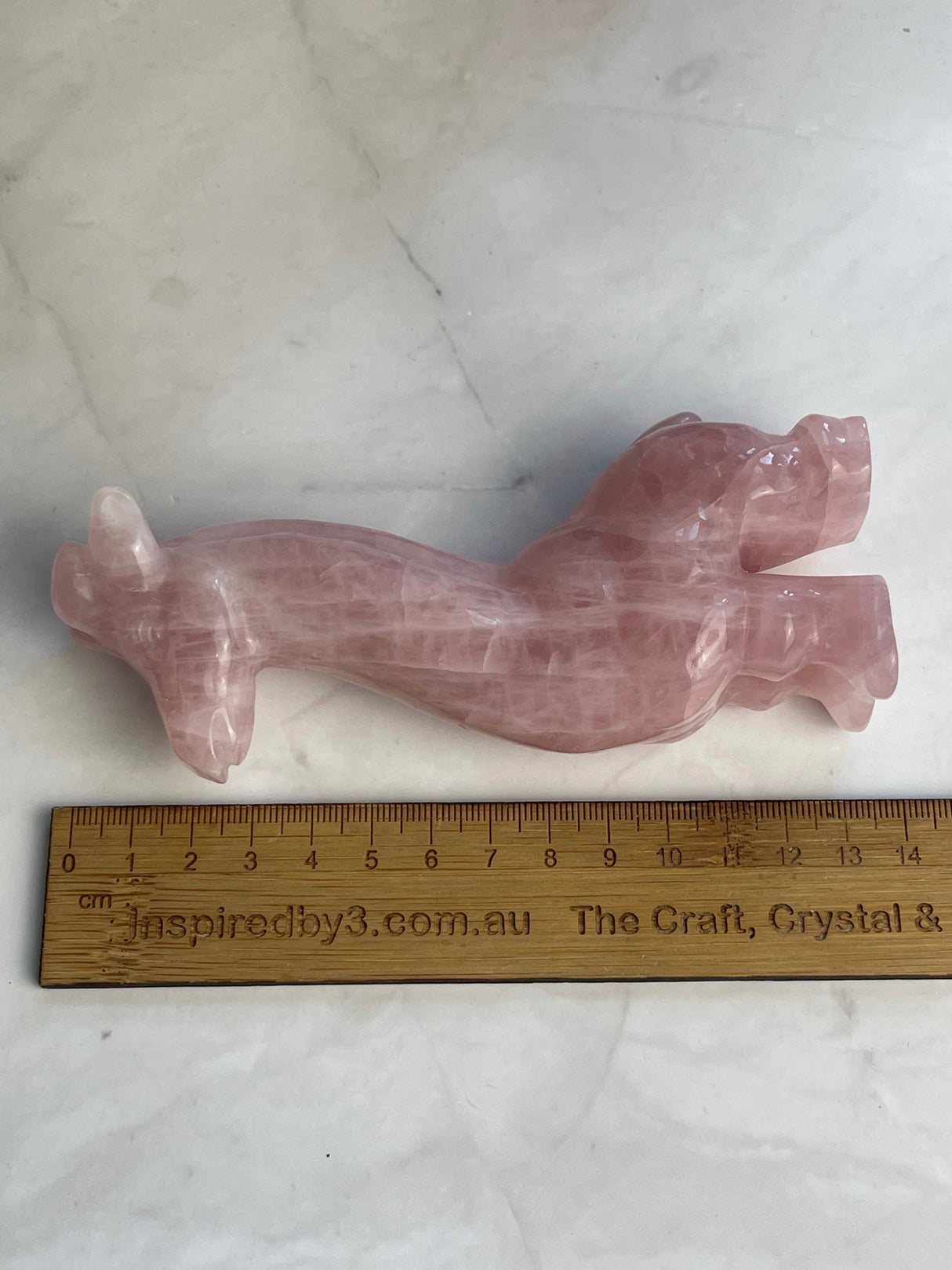 Rose Quartz Giraffe Carving 268g - Love. Peace.