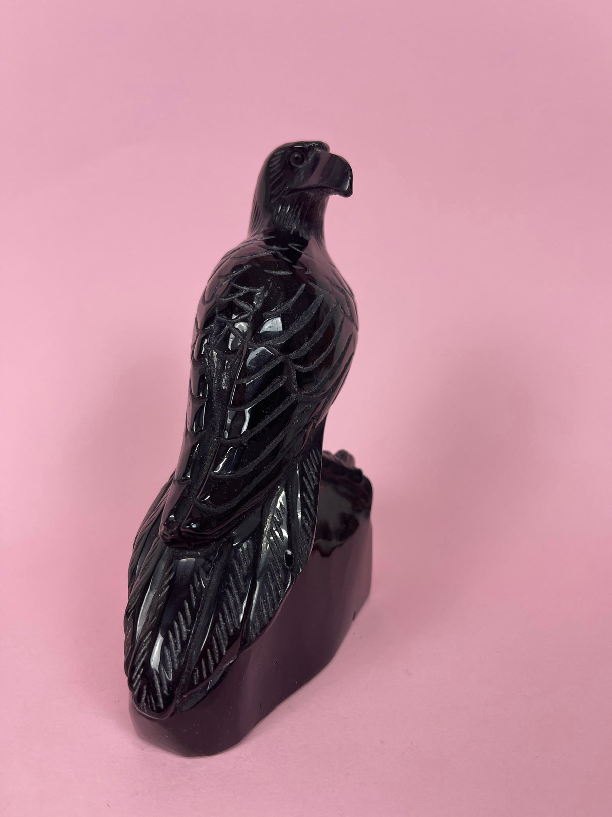 Black Obsidian Raven Carving – Seeker of Truth and Guardian of the Shadow