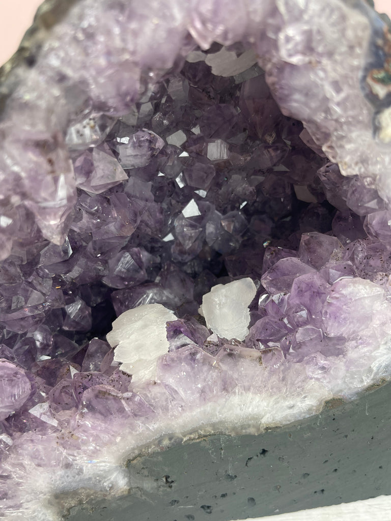 Amethyst Cave with Calcite Inclusions  7.4Kilos  #8- Protection. Intuition. Healing.