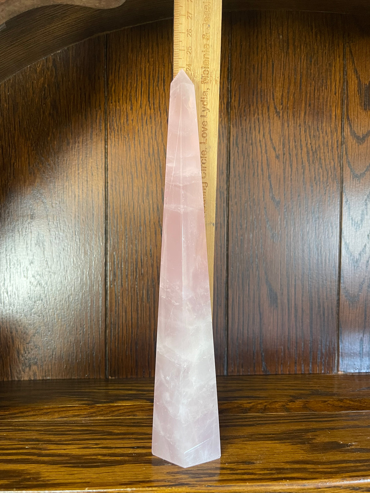 Rose Quartz Tower 24cm - 468g - “I radiate love, beauty, confidence and grace”.