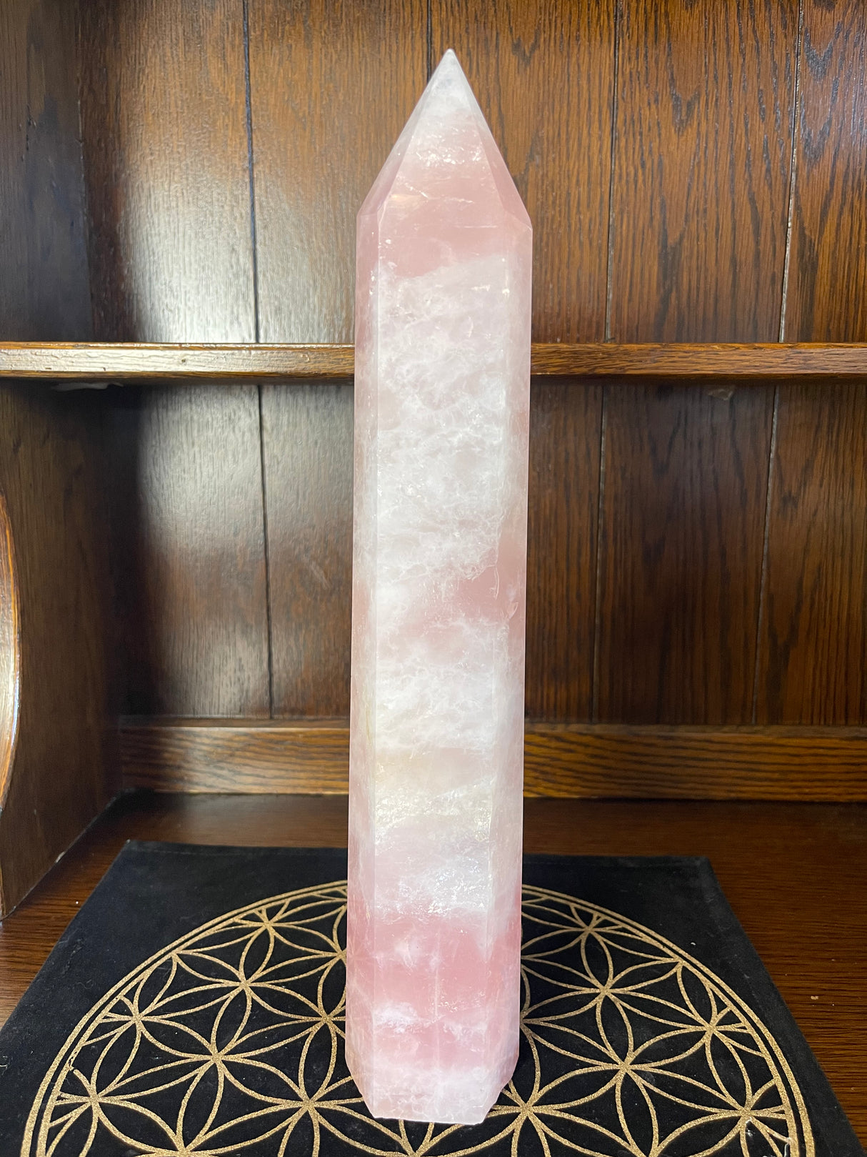 Rose Quartz Tower 38cm - 2.24kilos. - Love & Peace
