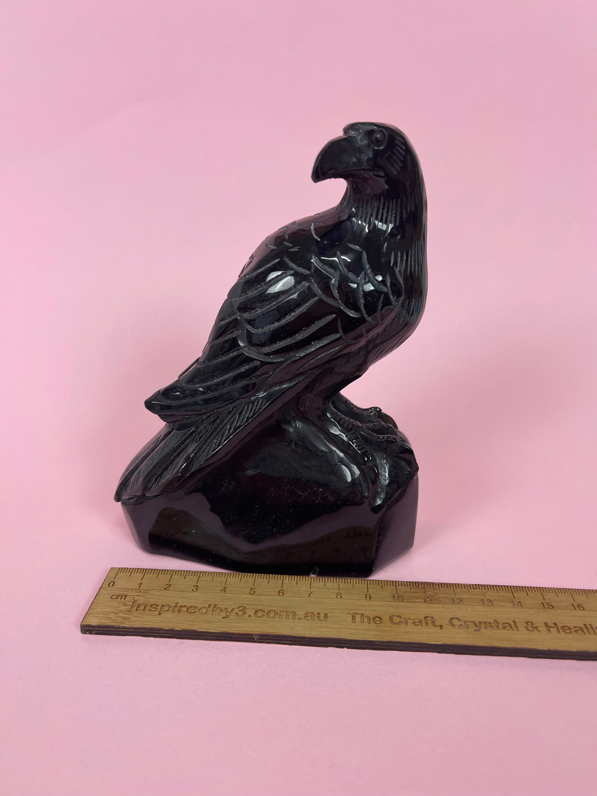 Black Obsidian Raven Carving – Seeker of Truth and Guardian of the Shadow