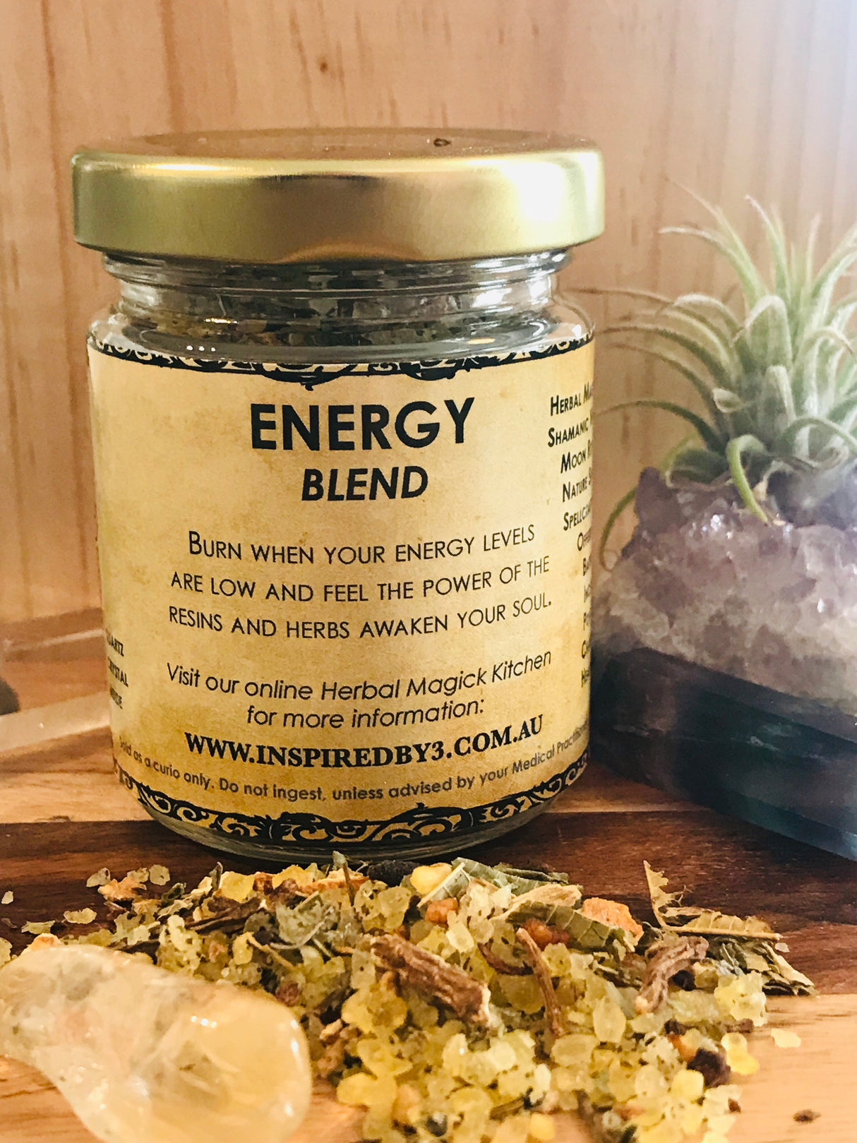 Energy Resin & Herbs Incense Blend - Burn to Increase Energy Levels. Inspired By 3 Australia