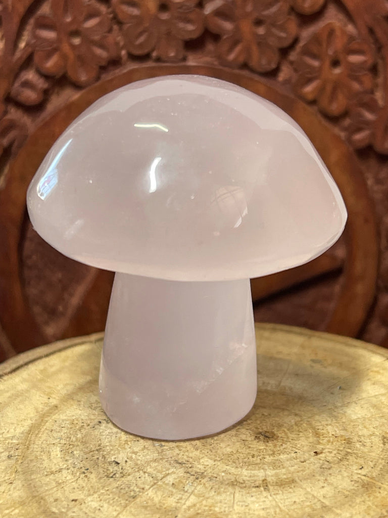 Rose Quartz Mushroom Carving 93g