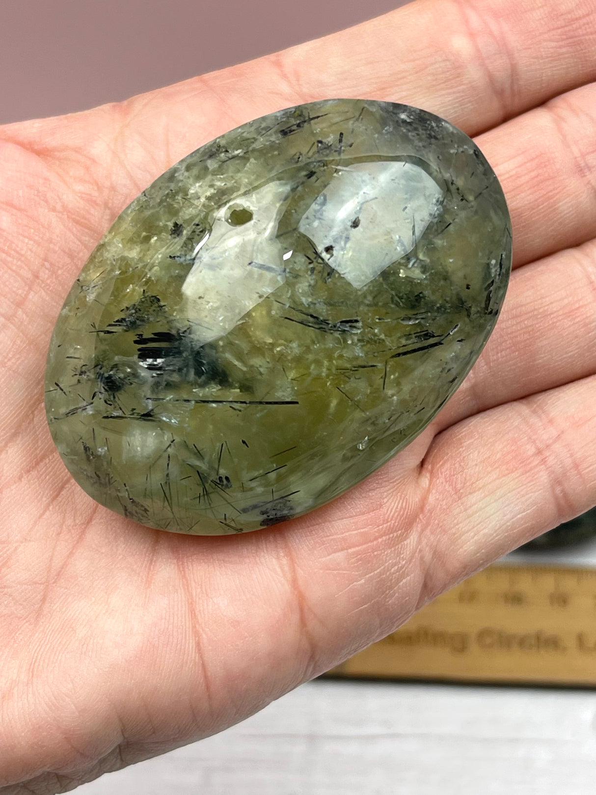 Prehnite Palmstone - "I trust what the Universe has in store for me."