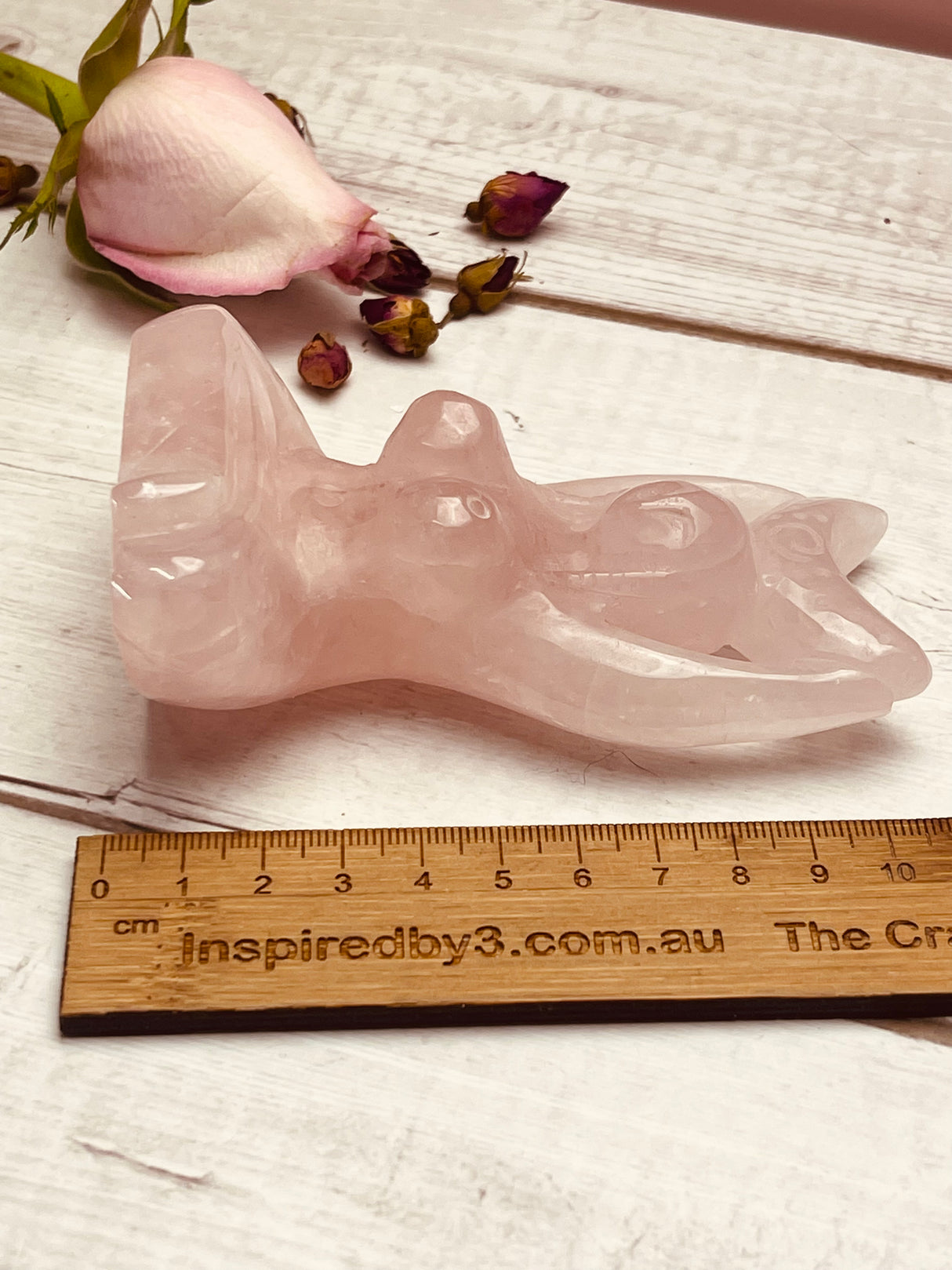 Rose Quartz Goddess Carving 262g - 10.5cm - Love. Peace. Altar.