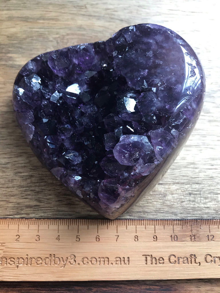 Amethyst Cluster Heart Dark Purple 519g