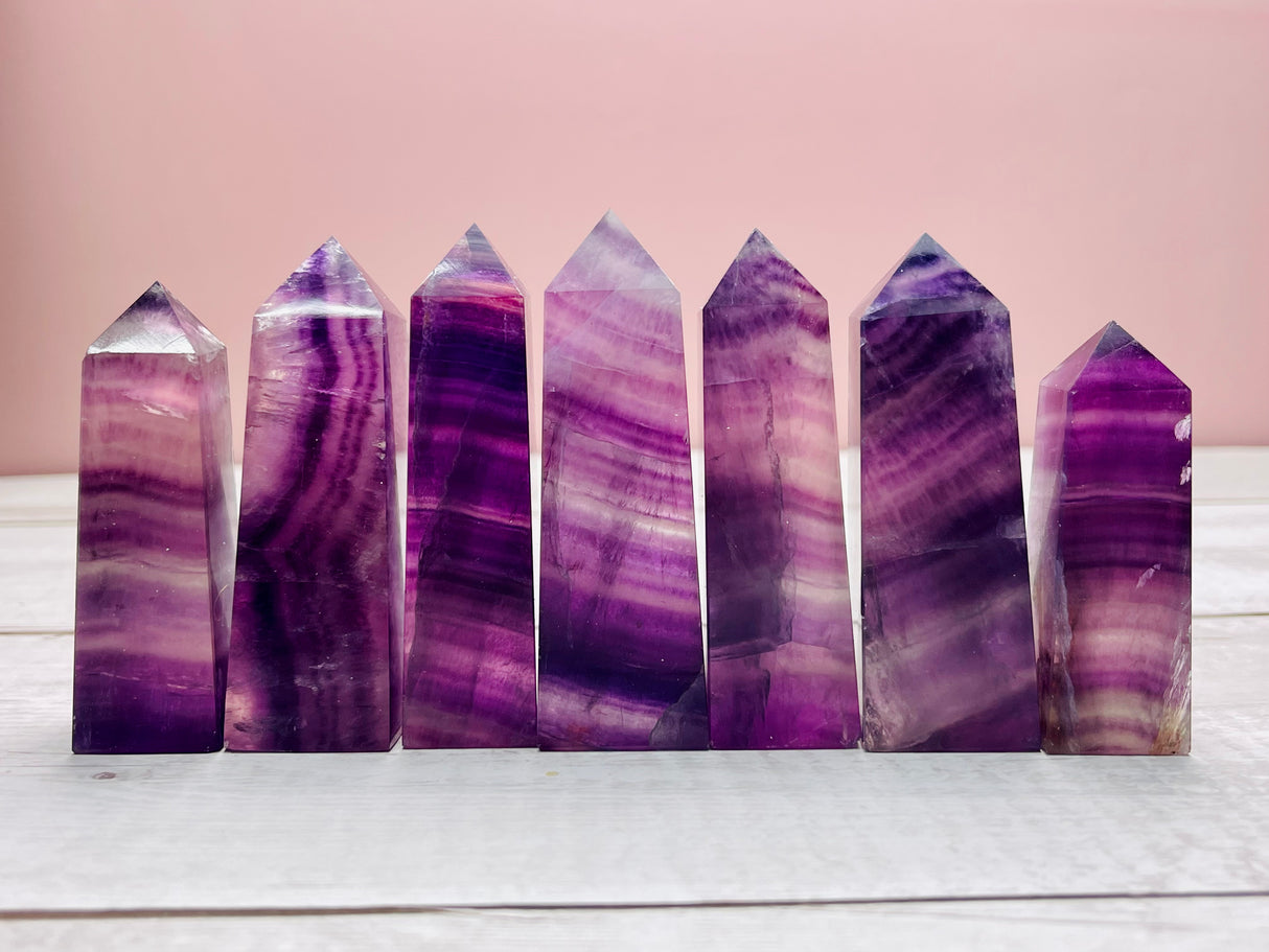 Rainbow Fluorite Points- Health. Vitality.
