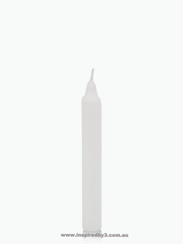 White taper wishing candle for spell work. Ritual Candle.