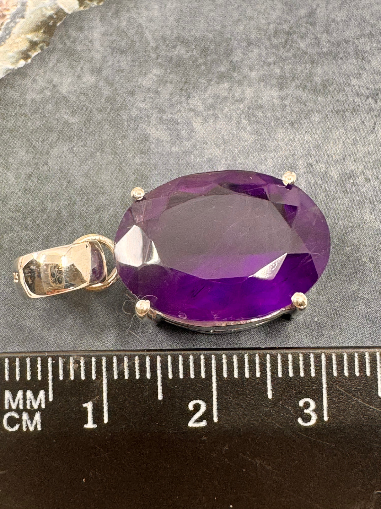 Amethyst Silver Faceted Pendant - “I trust my intuition and allow it to guide me each day”