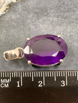 Amethyst Silver Faceted Pendant - “I trust my intuition and allow it to guide me each day”
