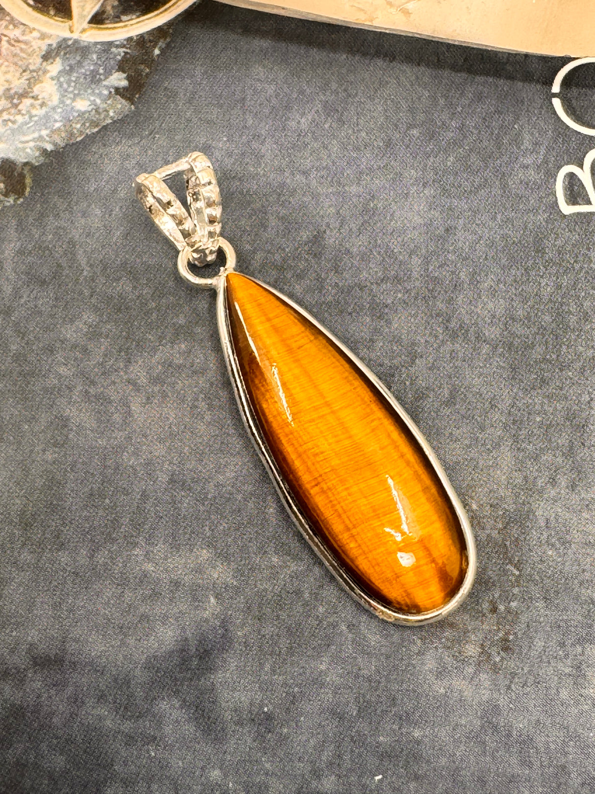 Tiger Eye Pendant & Chain  - "I have the strength to overcome challenges and setbacks."