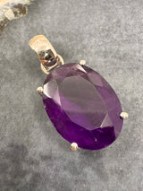 Amethyst Silver Faceted Pendant - “I trust my intuition and allow it to guide me each day”