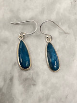 Blue Apatite Silver Drop Earrings - "I work relentlessly each day to achieve my goals."