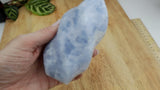 Blue Calcite Flame – 606g Calm Communication Crystal