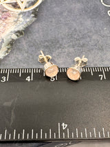 Rose Quartz Silver Stud Earring - “I radiate love, beauty, confidence and grace”.