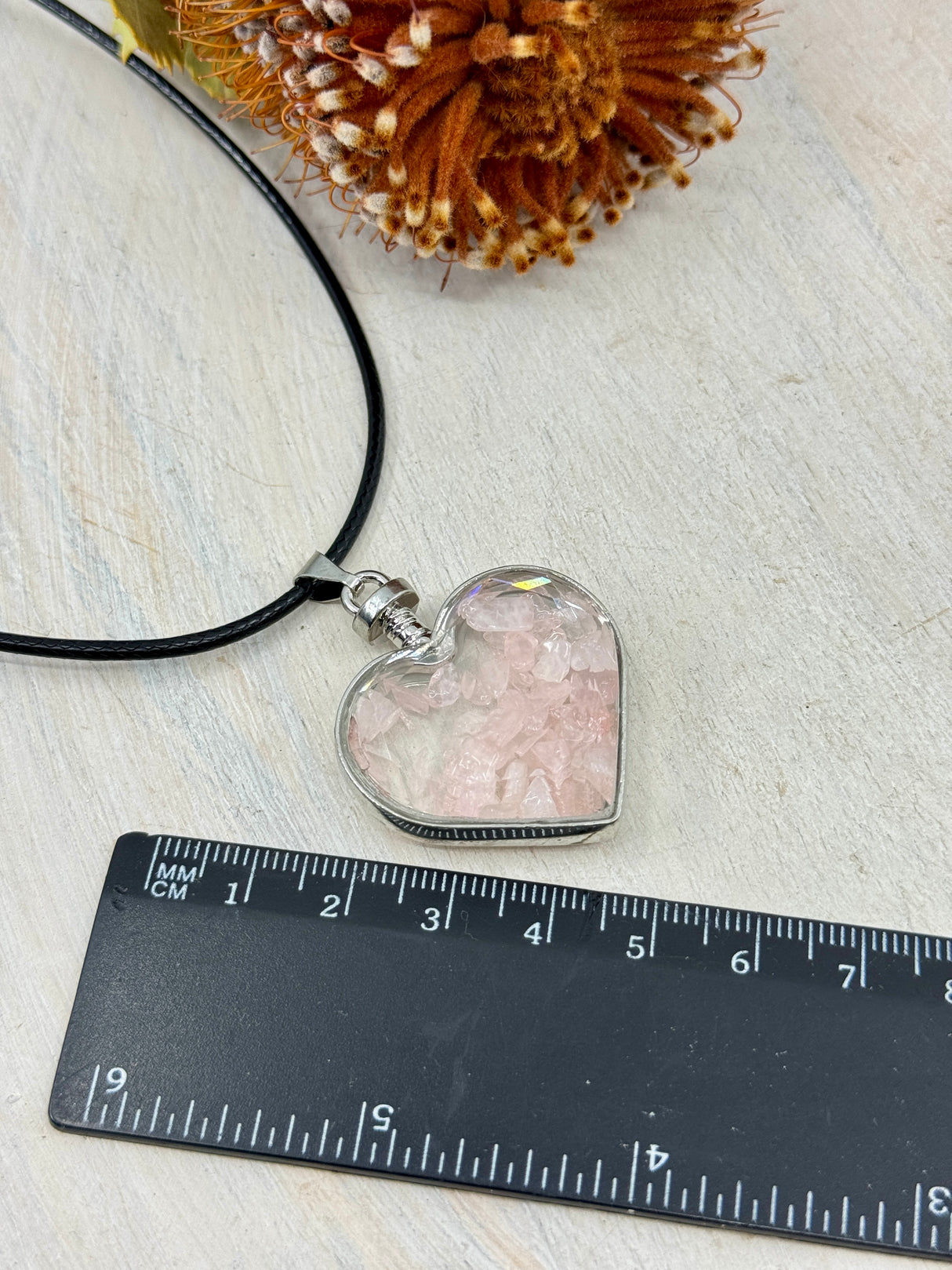 Rose Quartz Heart Bottle Pendant – Stone of Love, Harmony & Emotional Healing