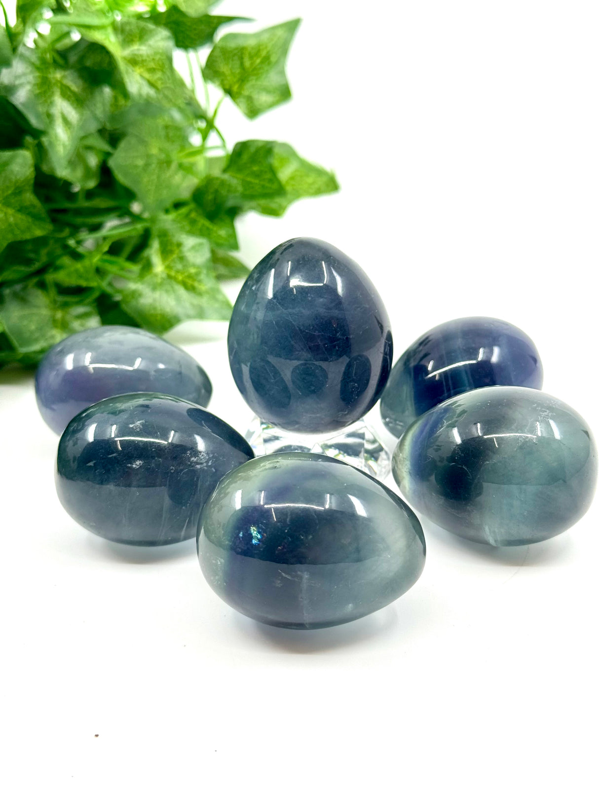Rainbow Fluorite Egg  - “I am organised and disciplined in all areas of my life”.