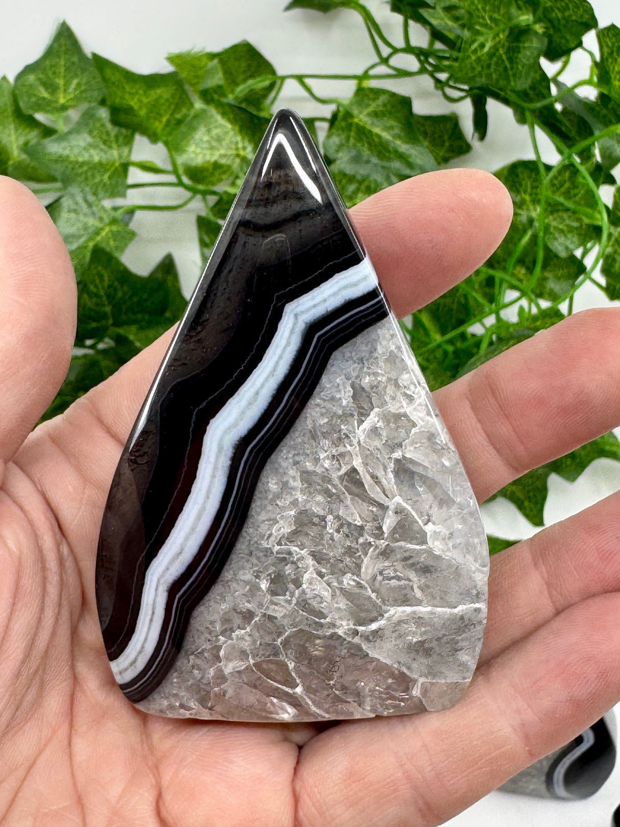 Banded Black Agate Flame