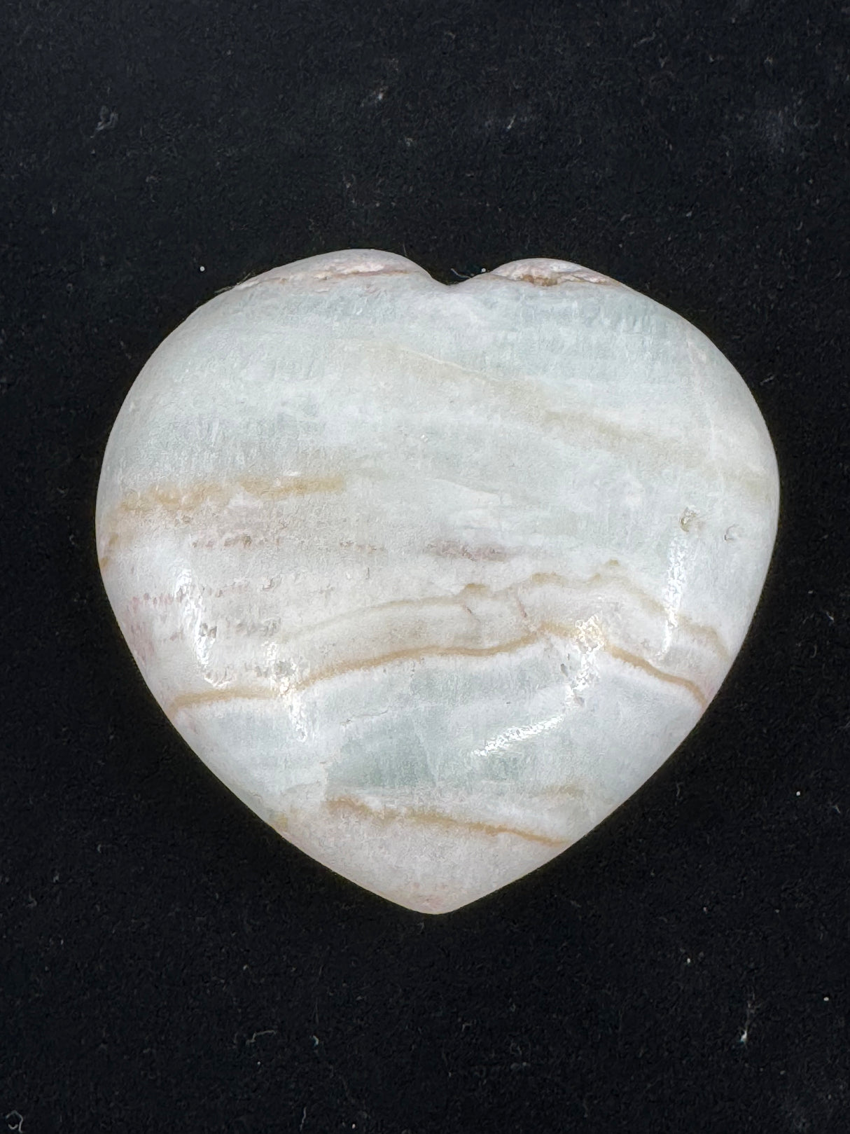 Caribbean Calcite Heart 96g - "I am calm and at peace with myself and others."