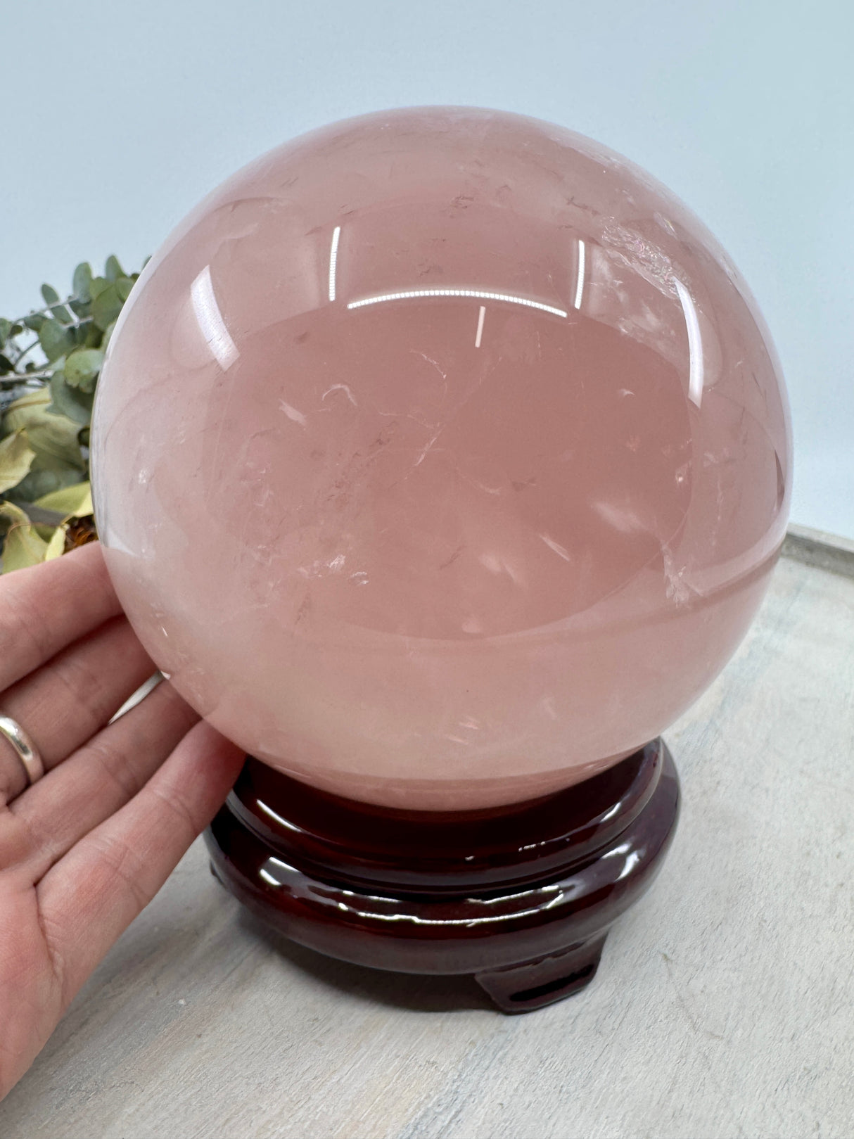 Rose Quartz Sphere 3.416kg (14cm) – Stone of Love, Healing & Divine Compassion