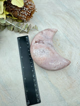 Pink Amethyst Moon Carving 369g (10cm) – Stone of Love, Peace & Emotional Healing