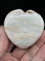Caribbean Calcite Heart 96g - "I am calm and at peace with myself and others."