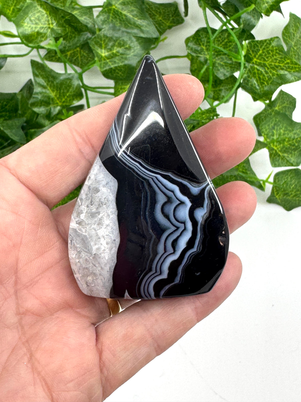 Banded Black Agate Flame