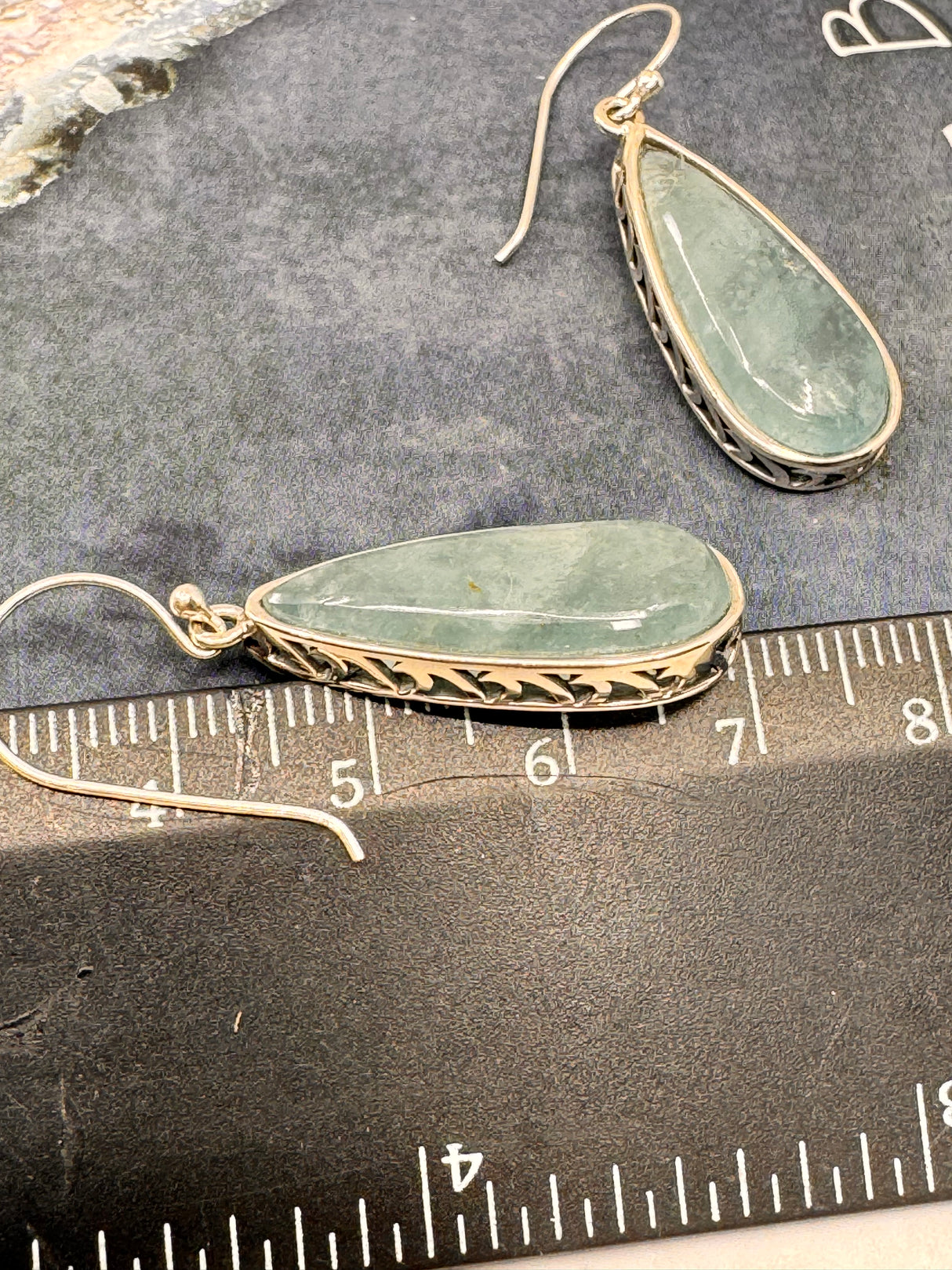 Aquamarine Silver Drop Earrings  - “I clearly and calmly express my most authentic truth”.