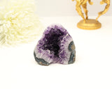 Amethyst geode cave with deep purple crystals 394g for protection and intuition