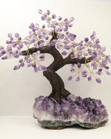 Amethyst Gemstone Bonsai Tree on Natural Amethyst Cluster | 48 Branches | 6.8kg | Spiritual Protection & Intuition