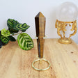Tiger Eye Wand on Gold Stand – Courage & Protection