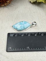 Larimar Pendant #5 – 702g (4.1x1.8cm) – .925 Silver – Stone of Serenity, Intuition & Ocean Healing