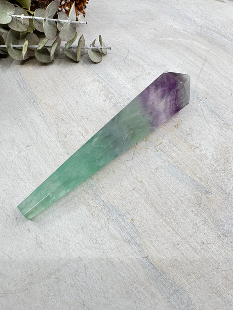 Rainbow Fluorite Wand #2 – 144g – Stone of Focus, Balance & Aura Protection