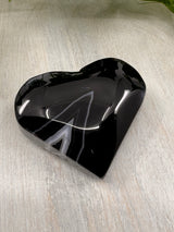 Banded Black Agate Heart - "I release all behaviours that no longer serve me."