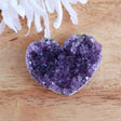 Natural amethyst cluster heart 5.5cm 39g purple druzy healing crystal
