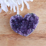 Natural amethyst cluster heart 5.5cm 39g purple druzy healing crystal
