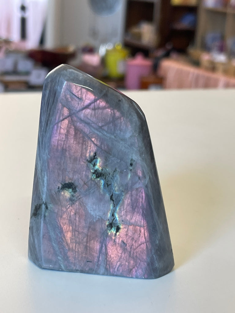 Labradorite Freeform Purple Flashes #5 389g  -  “ I welcome change and transformation into my life”.