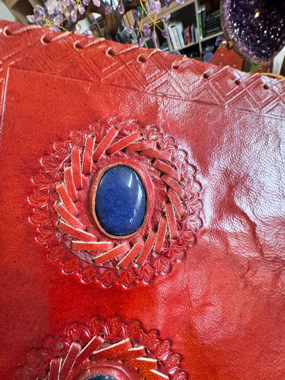 Agate Protection Leather Journal | 33cm | Handmade Paper | Grounding & Strength