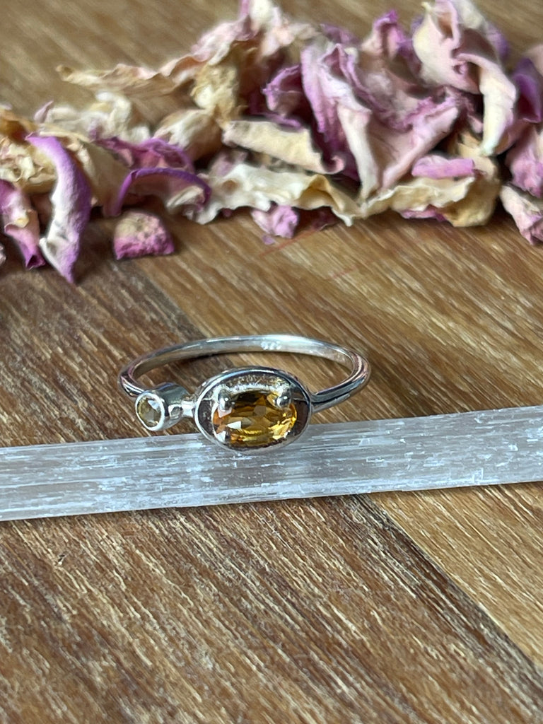 Citrine Silver Ring Size 7 - “I am successful in all areas of life”.