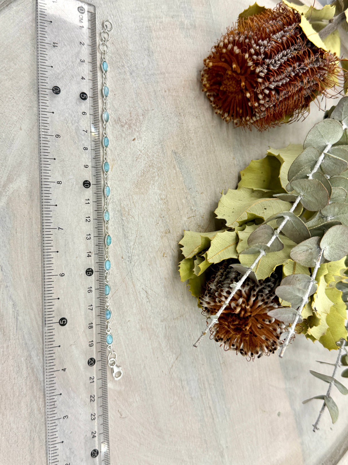 Larimar Bracelet – .925 Sterling Silver – Stone of Peace, Feminine Wisdom & Ocean Healing